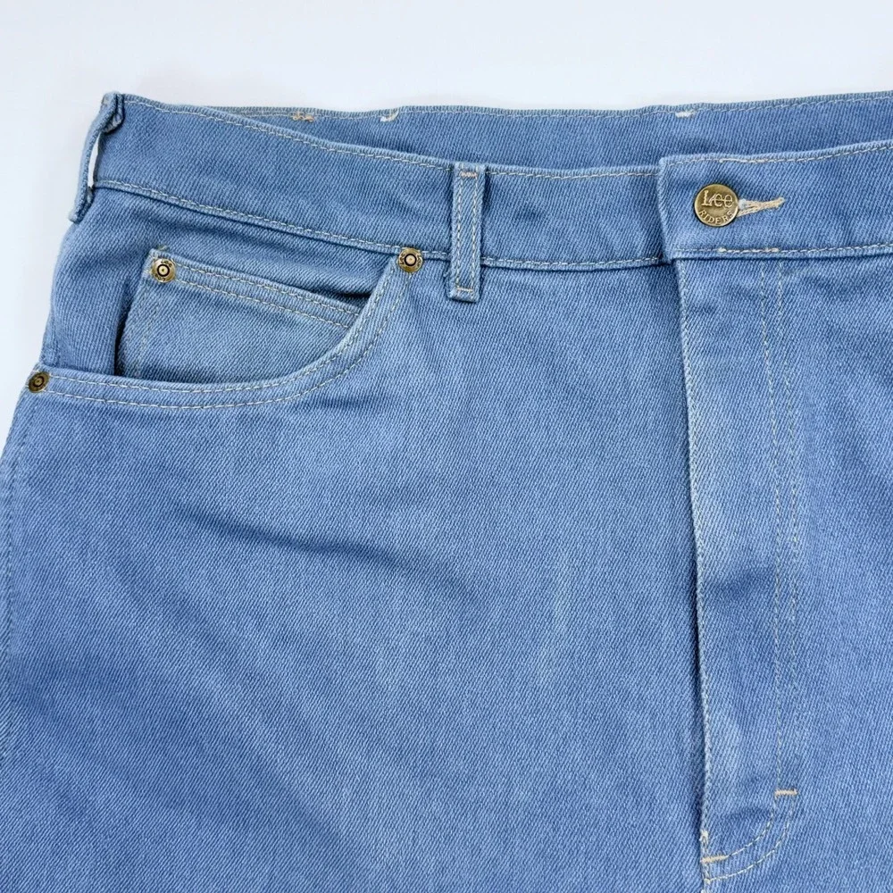 Vintage Lee Riders Jeans Men Straight Leg 36x30 Made USA Cotton Blend Blue Denim